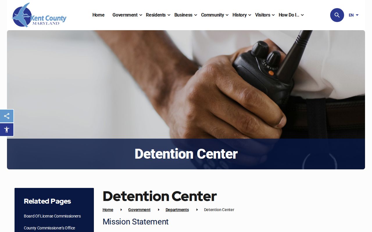 Kent County Detention Center arrest roster contact page